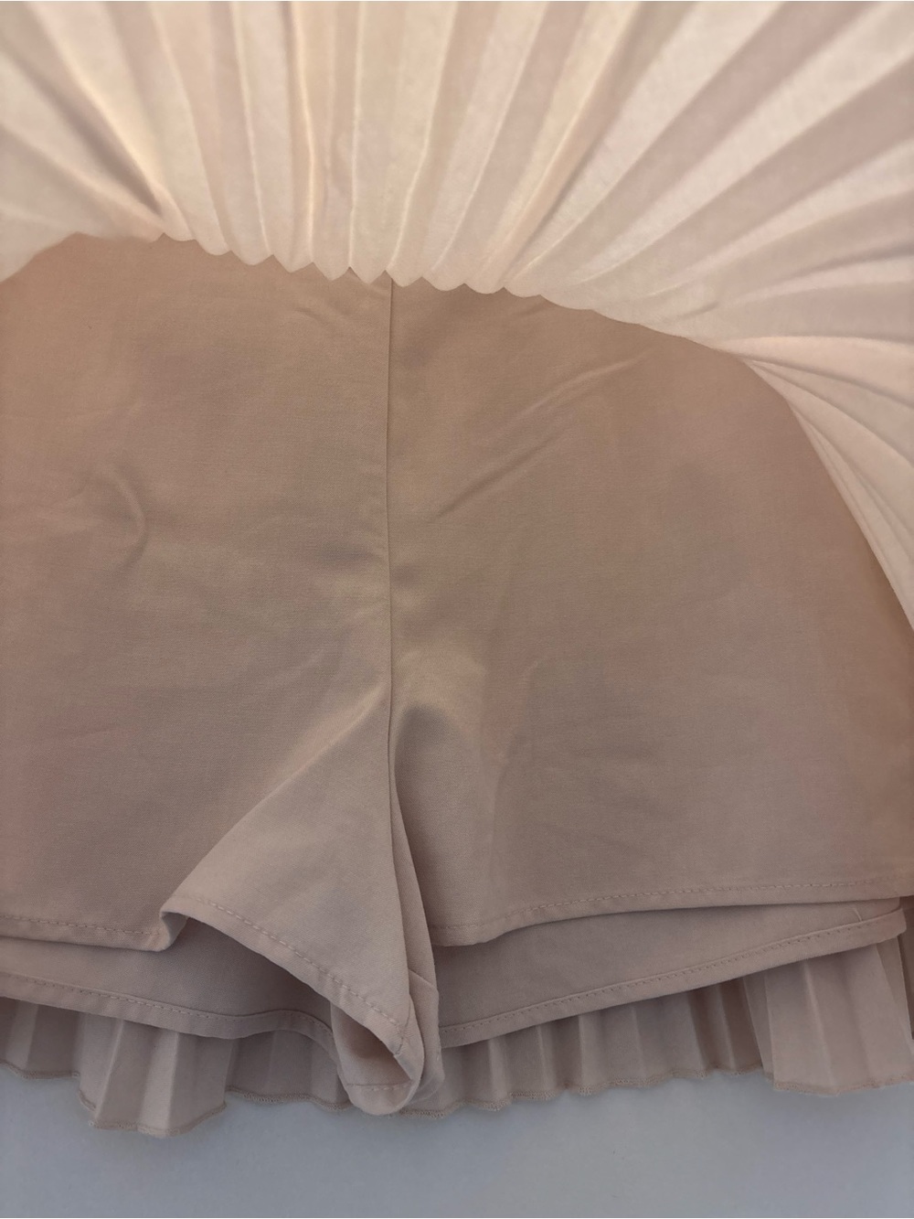 Zara Pleated Circle Skater Skirt in Light Taupe - Picture 5 of 9